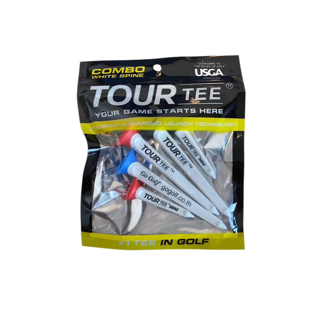 Tour Tee Combo White Spin - 3 Original &  2 Mini Golf Tees