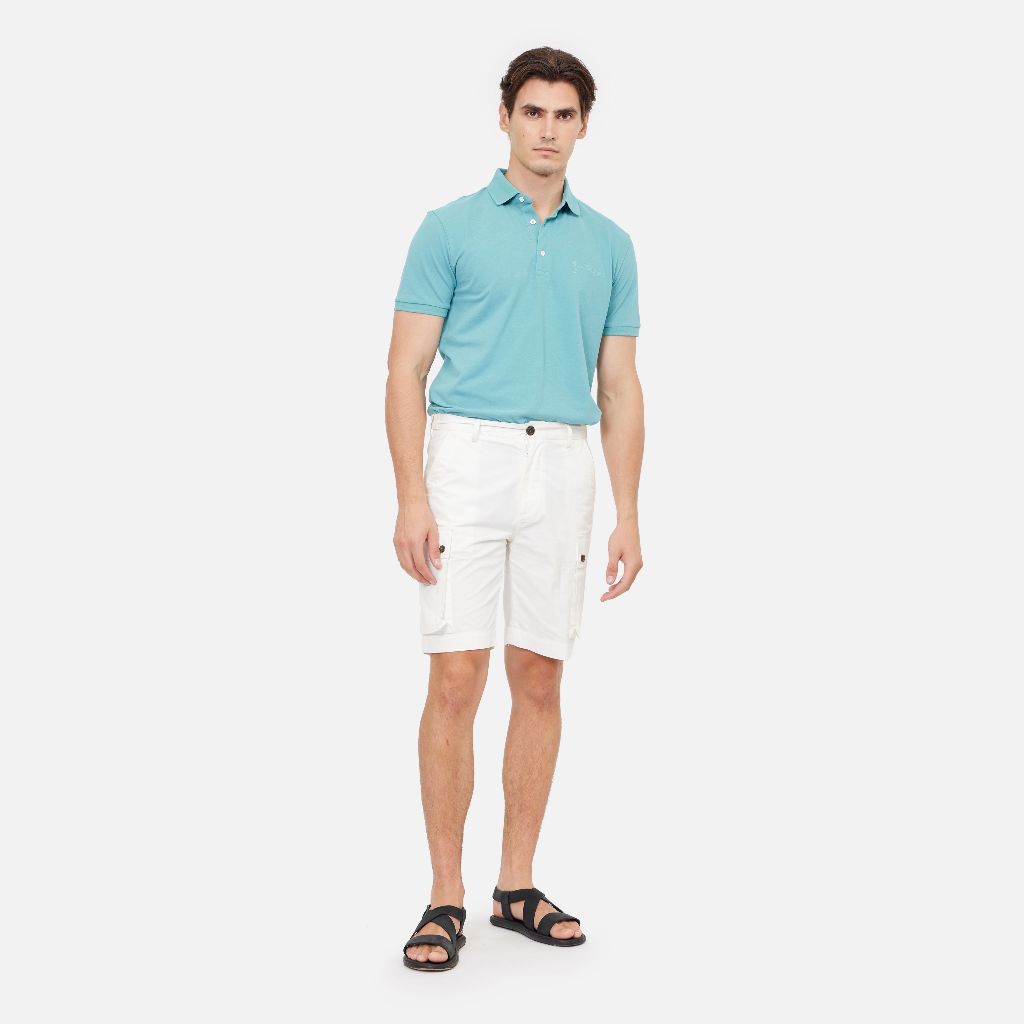 Solid Cotton Short Sleeve Polo Shirt - Mint Green