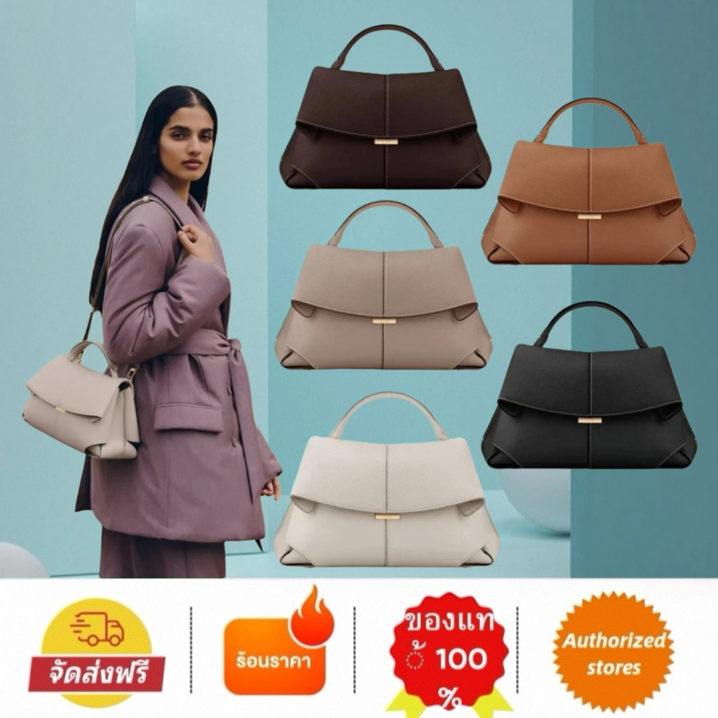 （ของแท้ 100 %）Polene Mokki bag กระเป๋าถือ กระเป๋าสะพายข้าง