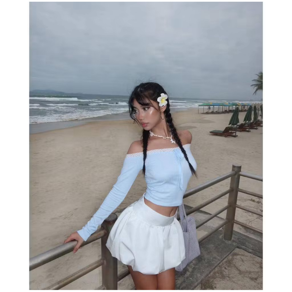 🛒พร้อมส่ง🛒 Hannie- กระโปรงสั้น เอวสูง สําหรับผู้หญิง