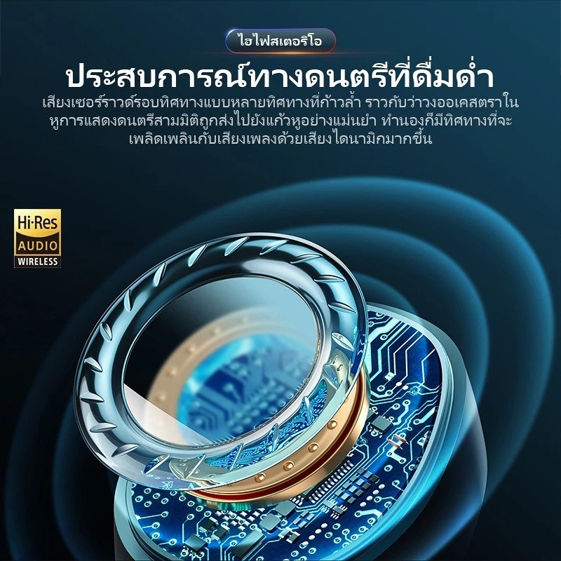 M10 สมาร์ทไร้สายบลูทู ธ หูฟัง HiFi เสียงลดเสียงรบกวนที่ใช้งานคุณภาพเสียงที่ชัดเจนสเตอริโอหนักเบสซ้าย