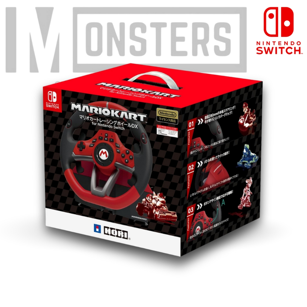 พวงมาลัยเกม Hori Mario Kart Racing Wheel Pro Deluxe [Nintendo Switch] [มือ1] (สินค้าพร้อมส่ง)