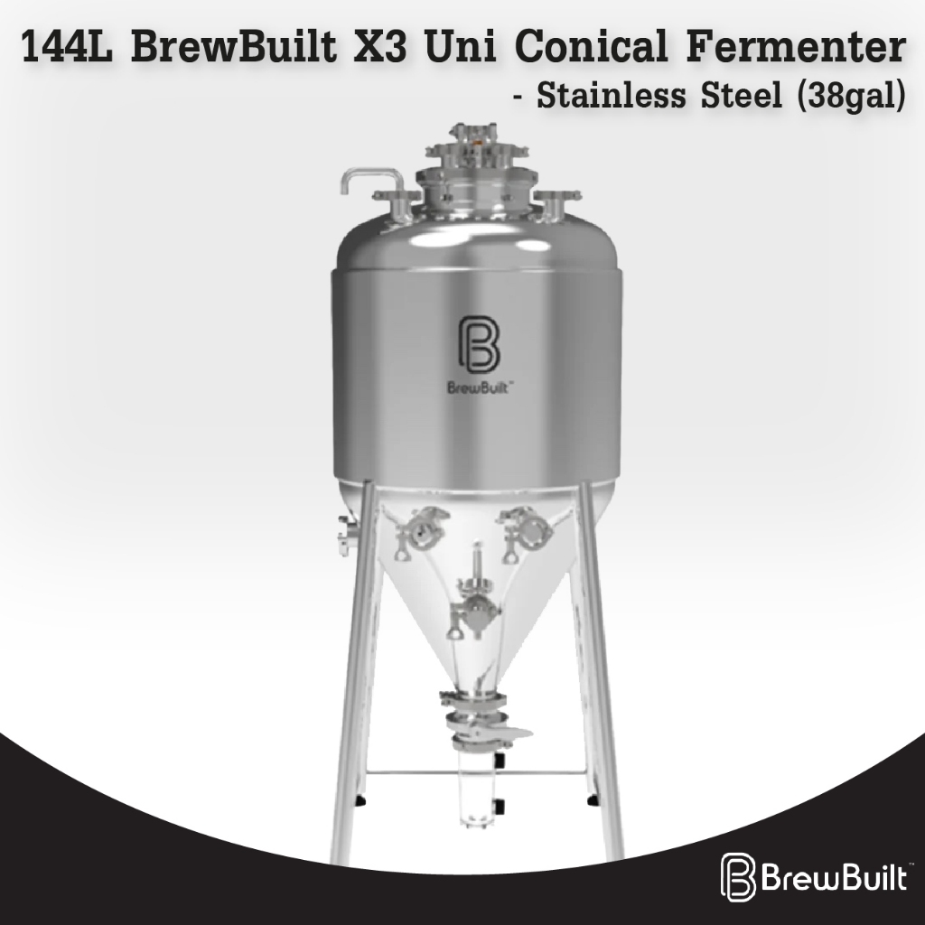 144L BrewBuilt X3 Uni Conical Fermenter – Stainless Steel (38gal)