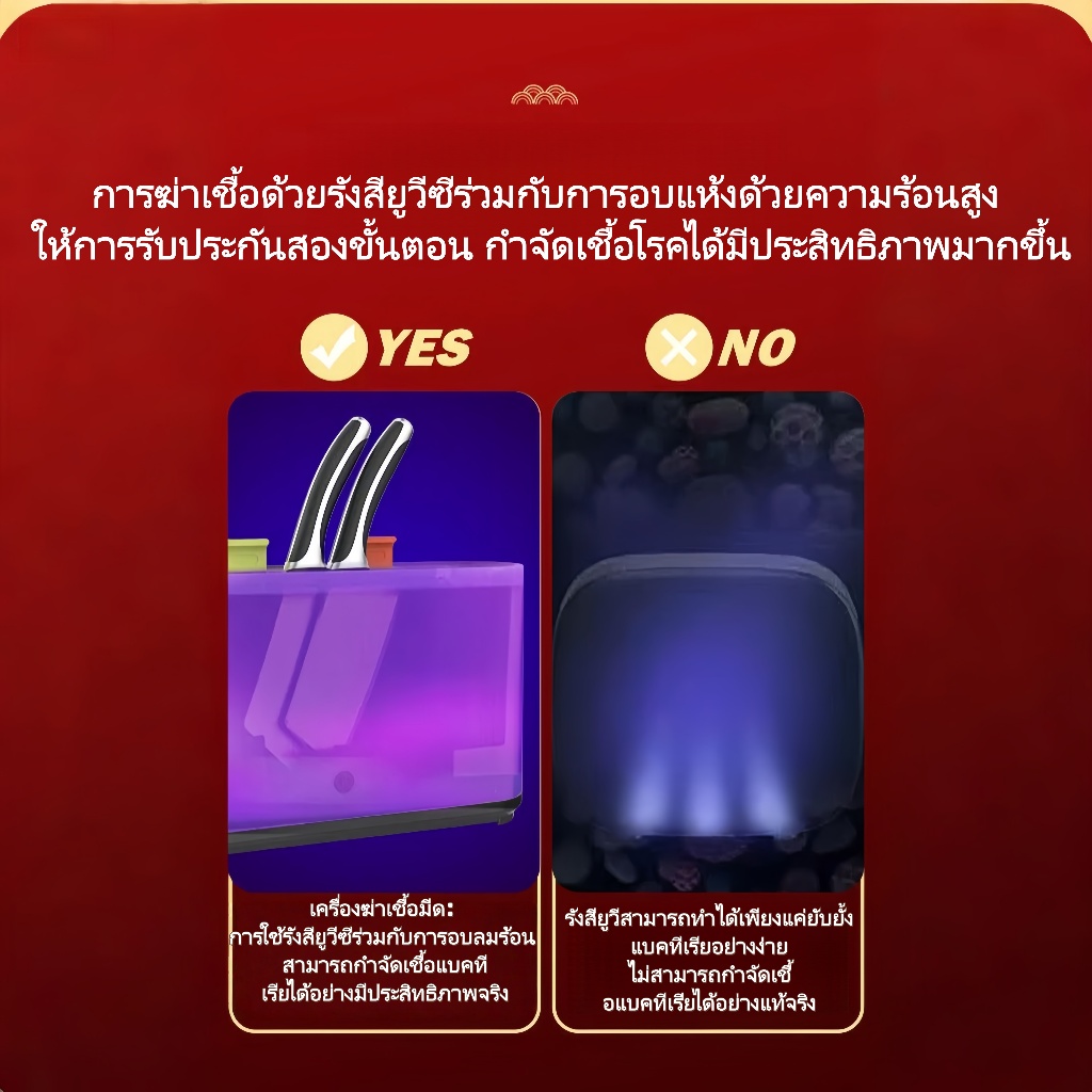 เครื่องอบฆ่าเชื้อ ในครัว ที่เก็บ ช้อน ส้อม ตะเกียบ ที่เสียบ ที่เก็บมีดครัว ที่เก็บมีด แขวน ที่เก็บมีดเชฟ UVฆ่าเชื้อ ราคา ถูกที่สุด ดีลบีเคเค แกลเลอรีภาพที่ 7