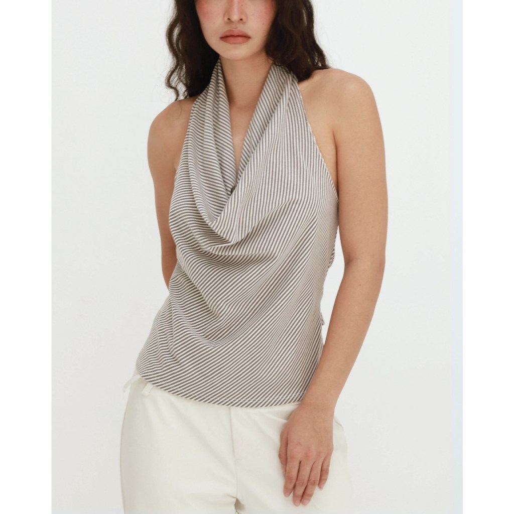 MEBI Cowl Neck Tank Top