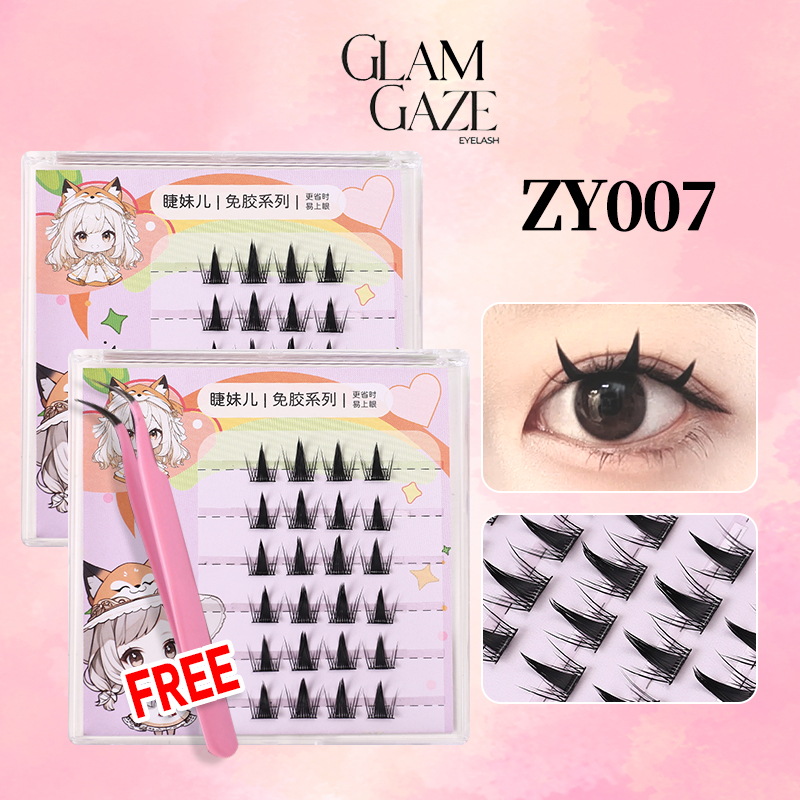 GLAM GAZE ขนตาปลอม 3D ไม่ต้องใช้กาว มีกาวในตัว ขยายตา ติดทน ใช้ซ้ำได้ เหมาะสำหรับมือใหม่ 30/36 ช่อ/กล่อง - รูปที่ 6