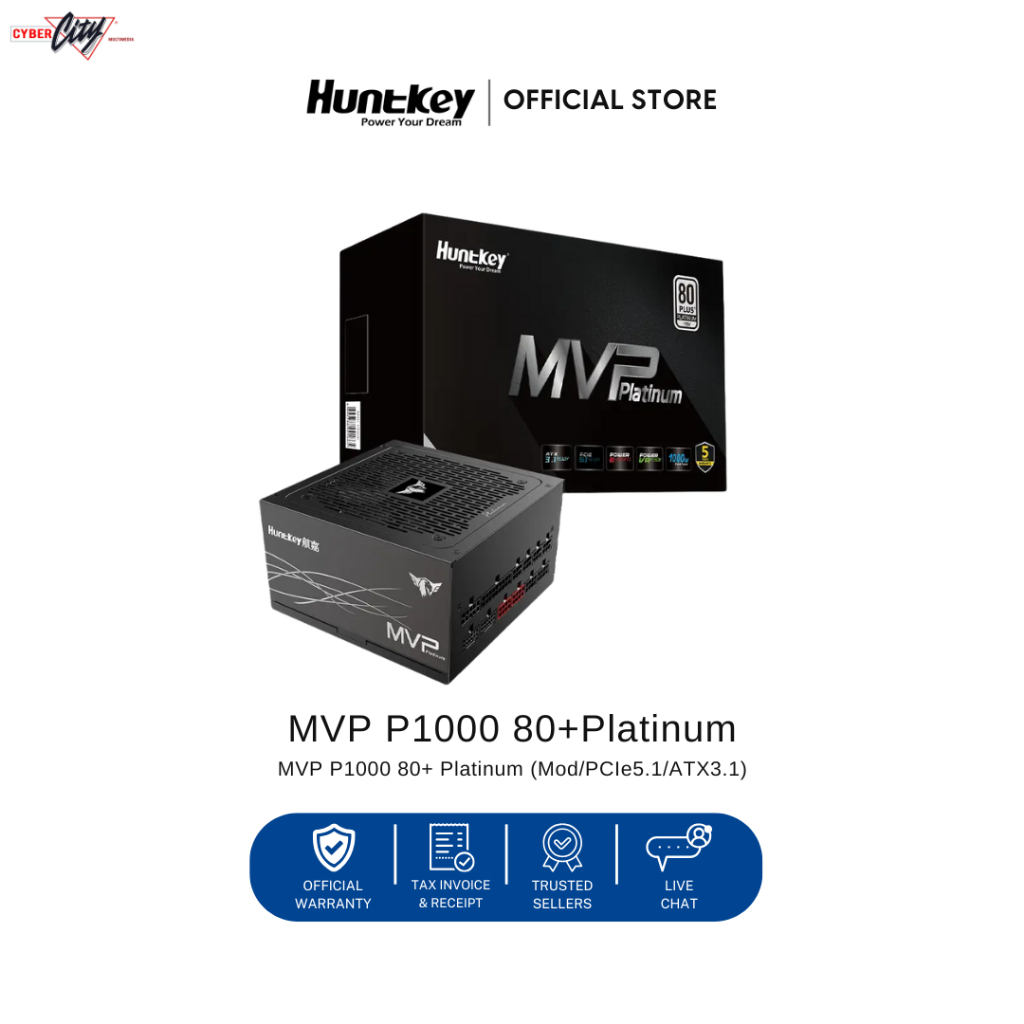 Huntkey Gaming Power Supply 750W/ 850W/ 1000W | Modular ATX 3.1 | 80+ Gold / Platinum | MVP / GX Series