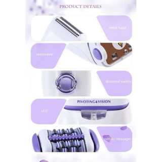 ( NEW Package )KEMEI KM2668 km-2668เครื่องถอนขนและโกนขนไร้สาย 2 in 1 หัวหมุนได้ มีสีแดงกับสีม่วง