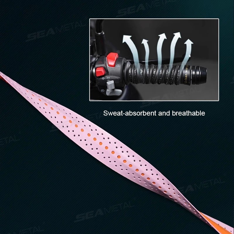 ชุดปลอกแฮนด์จับมอเตอร์ไซค์ซิลิโคนพร้อมคุณสมบัติดูดซับเหงื่อและกันลื่น มีกาวในตัวและดีไซน์ระบายอากาศ - รูปที่ 7