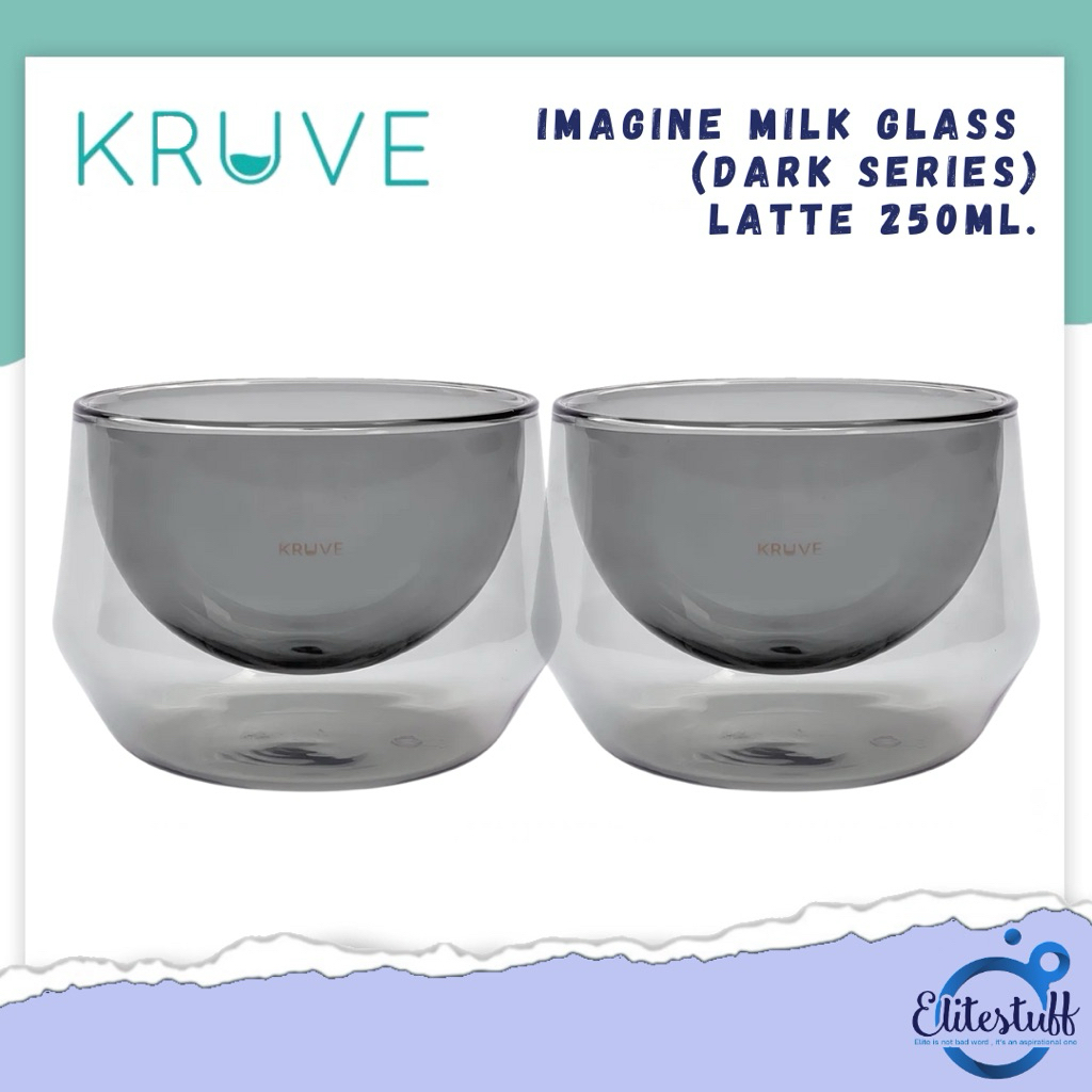 KRUVE IMAGINE Milk Glass (Dark Series) ชุดแก้วกาแฟ 250 ml. (Latte)