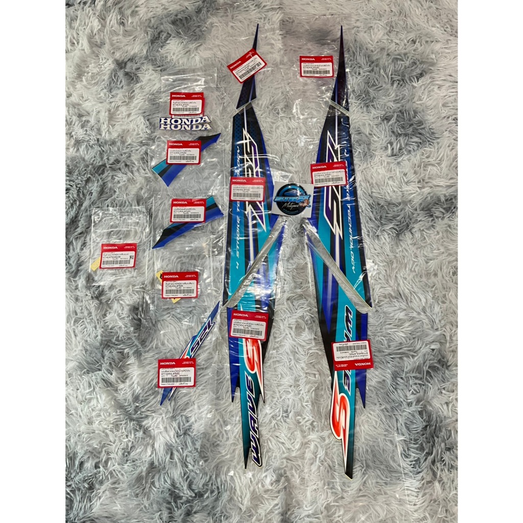 สติกเกอร์เวฟ125Sไฟเลี้ยวบังลม น้ำเงิน-ดำ แท้ศูนย์ฮอนด้า แท้100%