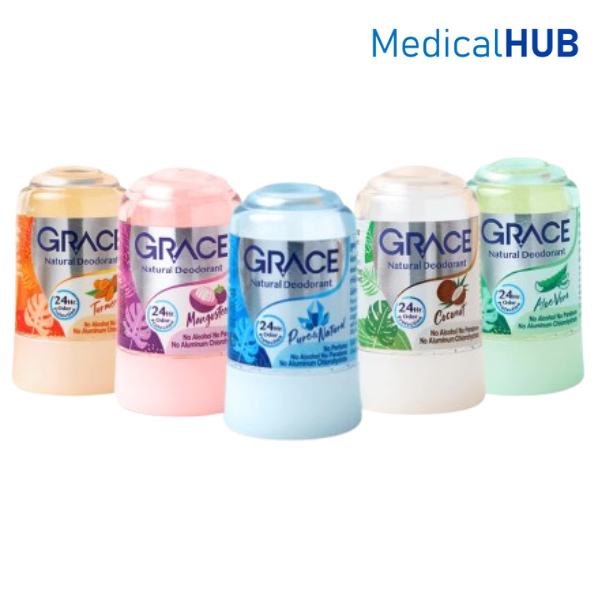 Grace Deodorant เกรซ โรลออน สารส้ม ระงับกลิ่น ใต้วงแขน มั่นใจยาวนานตลอดวัน ขนาด 50 กรัม (19227)