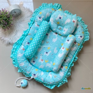 BKD ที่นอนเด็ก ที่นอนรังนกเชือกรูด สองด้าน พร้อมหมอนหลุม+หมอ…