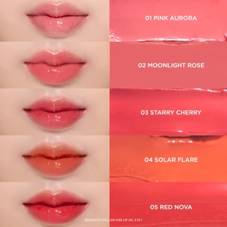 Skinsista ลิปดับเบิลออยล์ ปากฟู ลิปออยล์ 2 หัว Stellar kiss lip oil 2 in 1