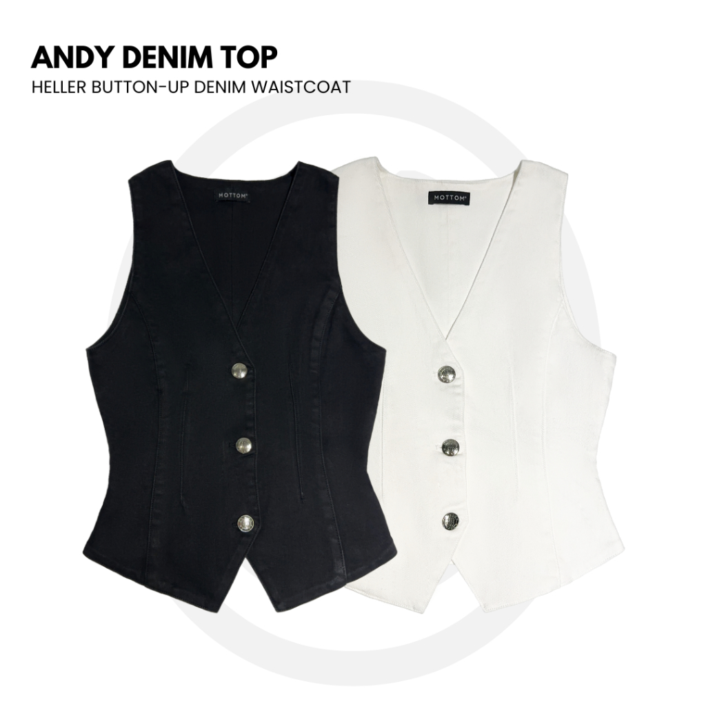 MOTTOM - ANDY Heller Button-up Denim Waistcoat
