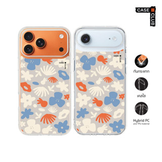 CaseClub เคสไอโฟน เคสโทรศัพท์ เคสใส ลาย Dark Blue Flower Pat…