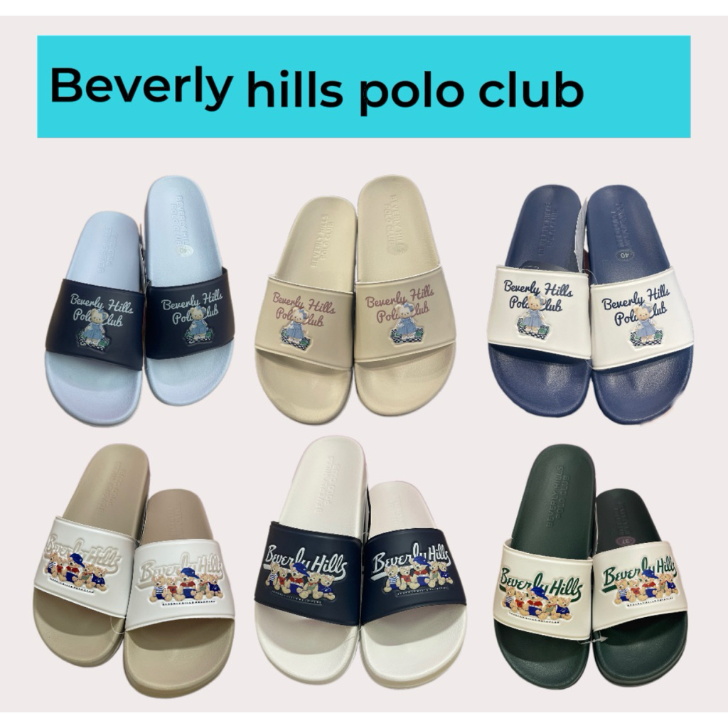 Beverly hills polo club รองเท้าแตะหญิงลายหมี