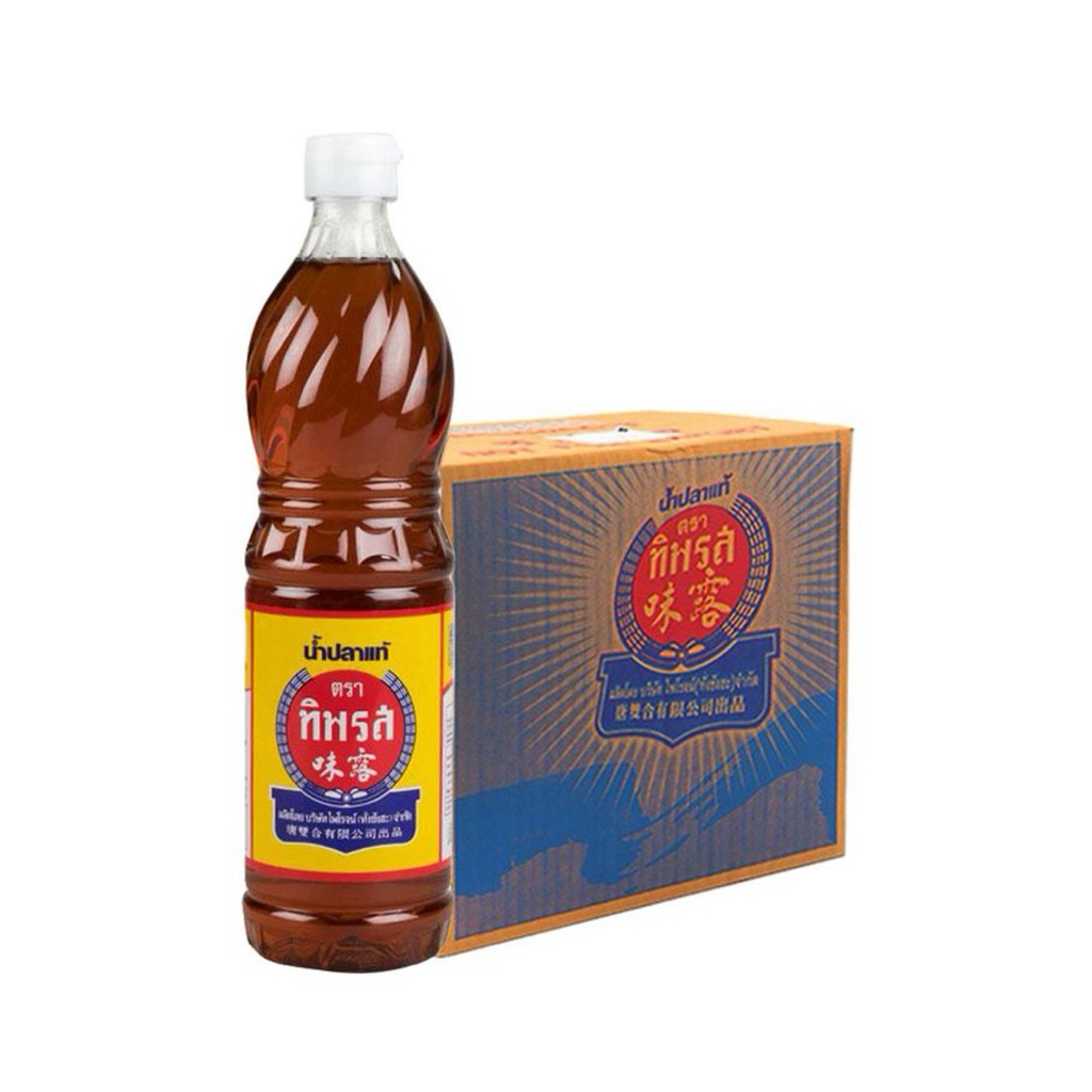 ทิพรส น้ำปลาแท้ 700 มล น้ำปปลาหมึก น้ำปลาคนแบกกุ้ง ยกลัง จำนวน 12 ขวด