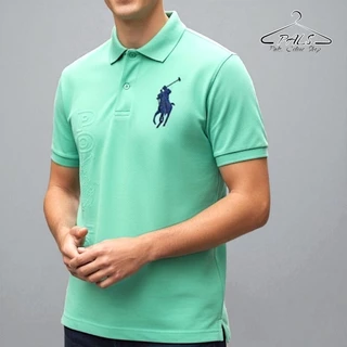 เสื้อโปโล ทรงผู้ชาย ปักม้า เนื้อผ้า T/C Polyester ผสม cotton พรีเมี่ยม สงไว