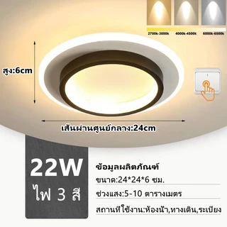 โคมไฟเพดาน LED สไตล์มินิมอล เหมาะสำหรับห้องนั่งเล่น ห้องนอน ห้องครัว ทางเดิน ฯลฯ ไฟLED ไฟตกแต่งห้อง โคมไฟเพดาน