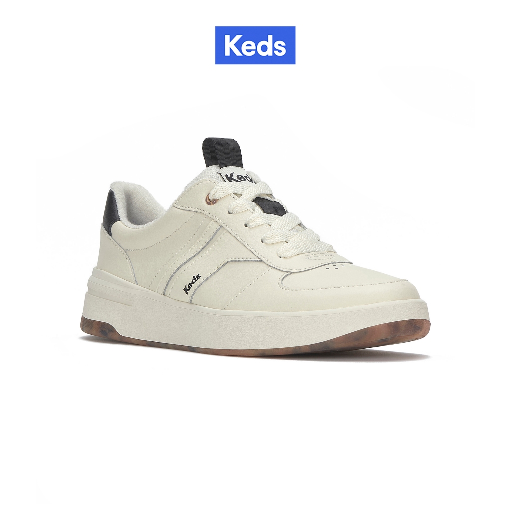 KEDS รองเท้าผ้าใบแบบผูกเชือก รุ่น THE COURT II LEATHER POP OUTSOLE สีขาว ( KW-CRTII-7B-270 )