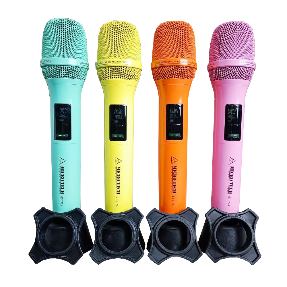 MICRO TECH UHF ET-777A ปรับความถี่ได้ ไมค์ลอยถือคู่ ไมโครโฟนไร้สาย sahasound - สหซาวด์