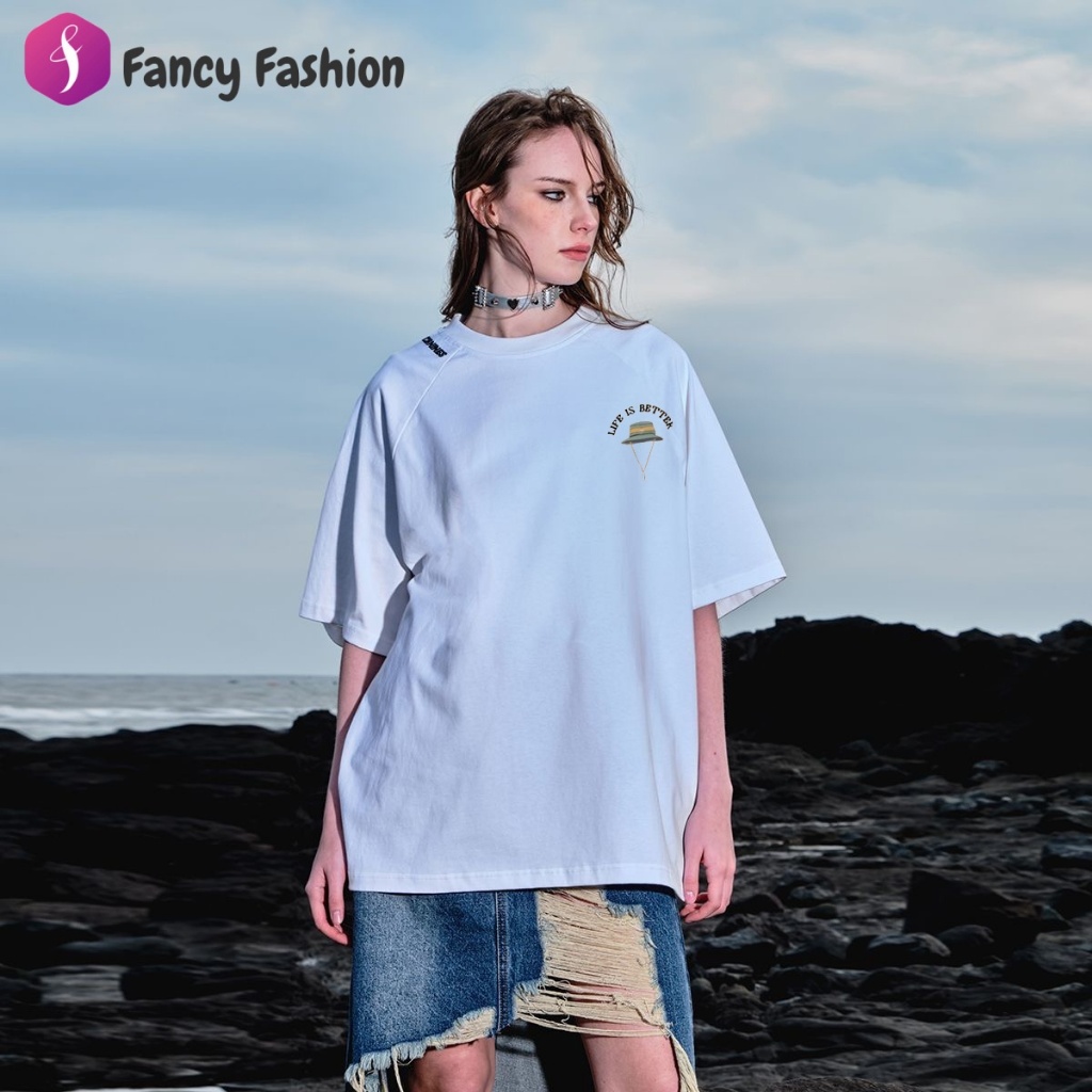 Fancy Fashion تيشيرت أبيض/أسود للجنسين — صورة 4
