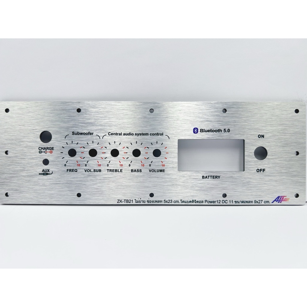 เพลทลำโพงบลูทูธ TB21 ไม่ย้าย มีสวิชต์LED12mm สวิตช์VIP 16มิล/12mm(ช่อง5*23) วัตแบตดิจิตอลหนา4มิลพร้อ