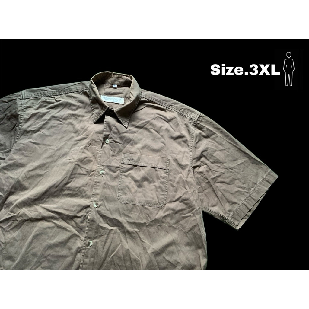 DOCKERS เสื้อมือสอง เสื้อเชิ้ตแขนสั้นใส่ลำลอง