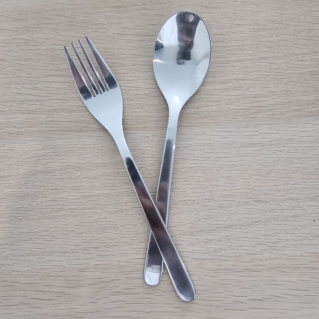 ช้อน ส้อม 1 คู่ IKEA สเตนเลส ขนาดยาว 19 ซม.