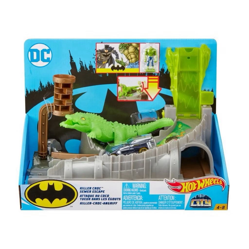 🐊ของแท้ พร้อมส่ง🐊Hot Wheels Killer Croc ฐานปล่อยรถแข่ง ประกอบกับเซ็ทอื่นได้ มาพร้อมรถ 1 คัน
