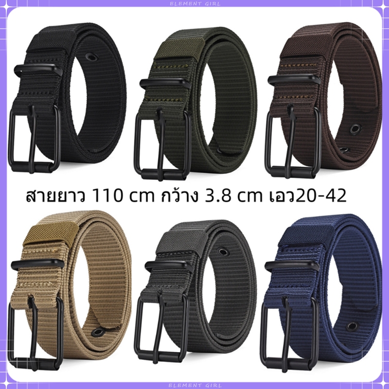 เข็มขัดผ้าใบไนลอนปรับขนาดได้สำหรับผู้ชาย เข็มขัด ผู้ชาย สันทนาการ ร้อยชุด ยาว120เซนติเมตรเข็มขัดเอวสําหรับวินเทจ