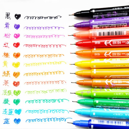 ปากกา MARKER แพ็ค 10 แท่ง มีให้เลือก 10 สี สีสันสดใส แห้งเร็ว ไม่ซีดจางง่าย ปากกา 2 หัว - รูปที่ 2