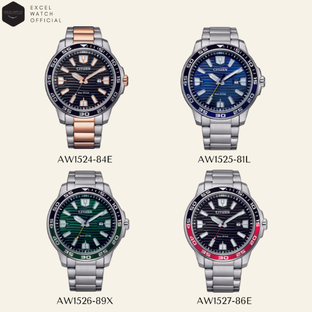 [ Excel Watch ] CITIZEN นาฬิกาซิติเซน Sport Eco-Drive รุ่น AW1524-84E, AW1525-81L, AW1526-89X, AW1527-86E ระบบโซลาร์