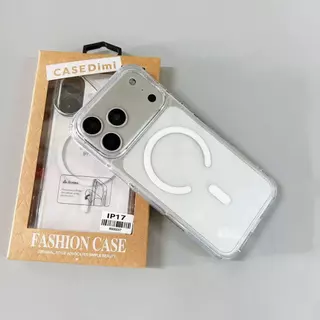 for iPhone17 pro max เคสใสอะคริลิคชาร์จได้ เคสชาร์จไร้สาย กล่องน้ำตาล กันกระแทก สำหรับ for iPhone 17 17pro 17promax