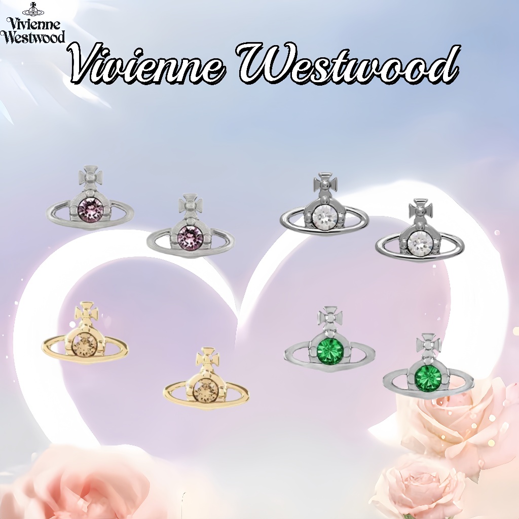 ของแท้ 100% 💝New🌸 Vivienne westwood Nano Solitaire Earrings เครื่องประดับ ต่างหู