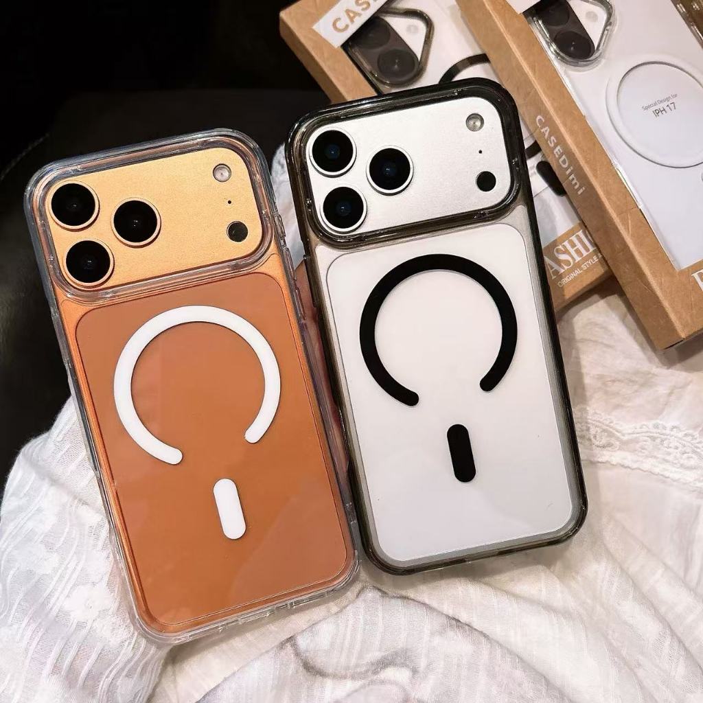 for iPhone17 pro max เคสใสอะคริลิคชาร์จได้ เคสชาร์จไร้สาย กันกระแทก สำหรับ for iPhone 17 17pro 17promax 17air