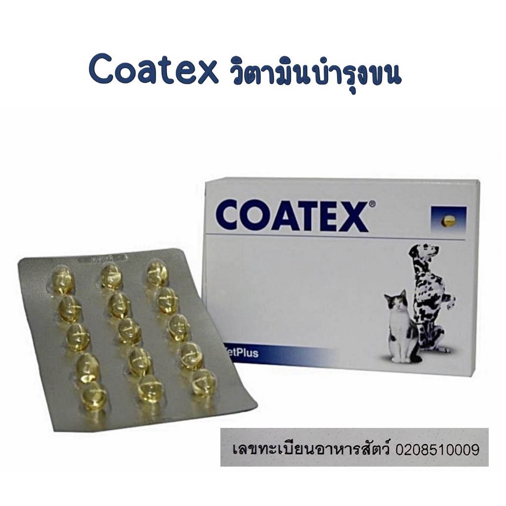 Coatex อาหารเสริม บำรุงขนและผิว แบบเม็ด สำหรับสุนัขและแมว