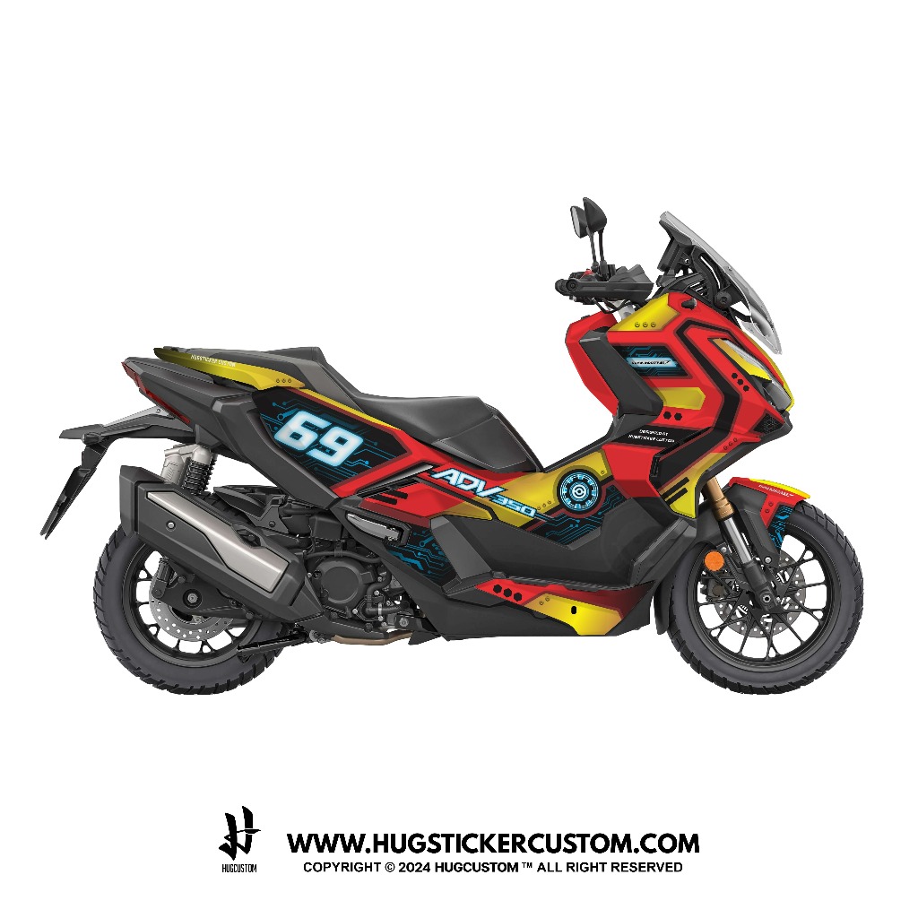 Hugsticker สติ๊กเกอร์ติดรถ สติ๊กเกอร์ ADV 350 ลายไอรอนแมน (IRON MAN)