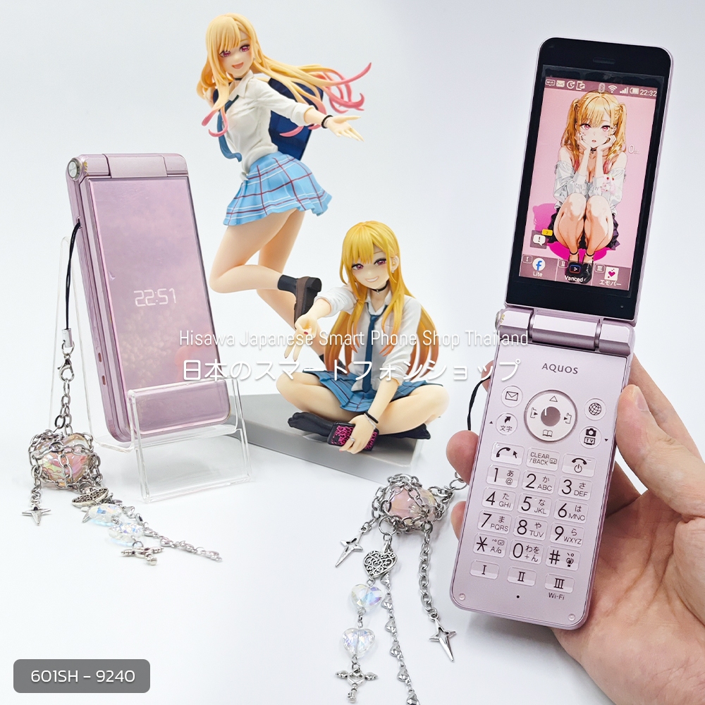 SHARP AQUOS K-TAI 2 (601SH) สีชมพู ฝาพับญี่ปุ่น โทรในไทยได้ หายาก - SoftBank #9240