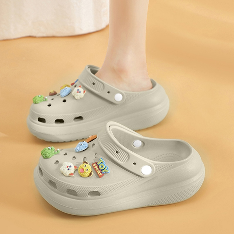 ShoesStudios ทำให้ดูสูงเพรียว รองเท้าแตะหัวโต พื้นหนา ปลายปิด ป้องกันการลื่น  สำหรับคนตัวเล็ก สวมใส่งาน ใส่สบายมาก
