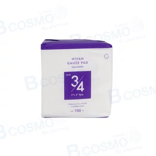 ผ้าก๊อซพับ HIVAN Non-sterile 8 Ply ผ้าก็อส ผ้าก็อซปิด [100 ชิ้น/ห่อ]