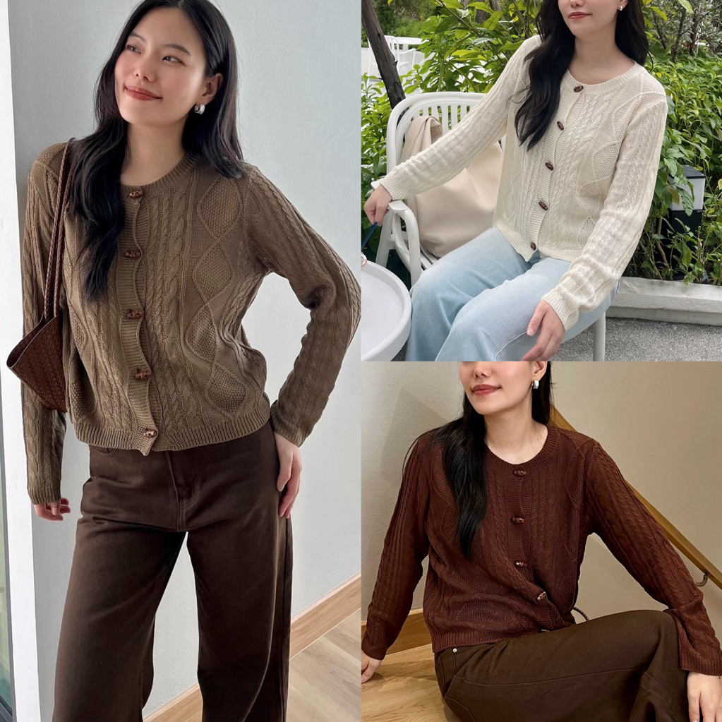 Mori knit ระบายอากาศดี ไม่ต้องรีด ไม่ยับ มินิมอลเกาหลี ใส่เป็นเสื้อหรือใส่คลุมเป็นคาร์ดิแกน