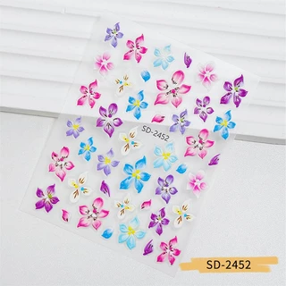 Nawoelite สติ๊กเกอร์ 5D รูปดาว sticker สติกเกอร์ติดเล็บ 5D ลายดอกไม้สวยงาม 💐 สีสันสดใส ติดง่าย แข็งแรง ทนนาน DIY เล็บ