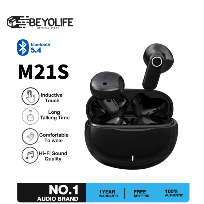 Beyolife หูฟังบลูทูธไร้สาย หูฟังบลูทูธ TWS หูฟัง บลูทูธคุณภาพเสียง HIFI 2025เหมาะสําหรับ - ลดเสียงรบ