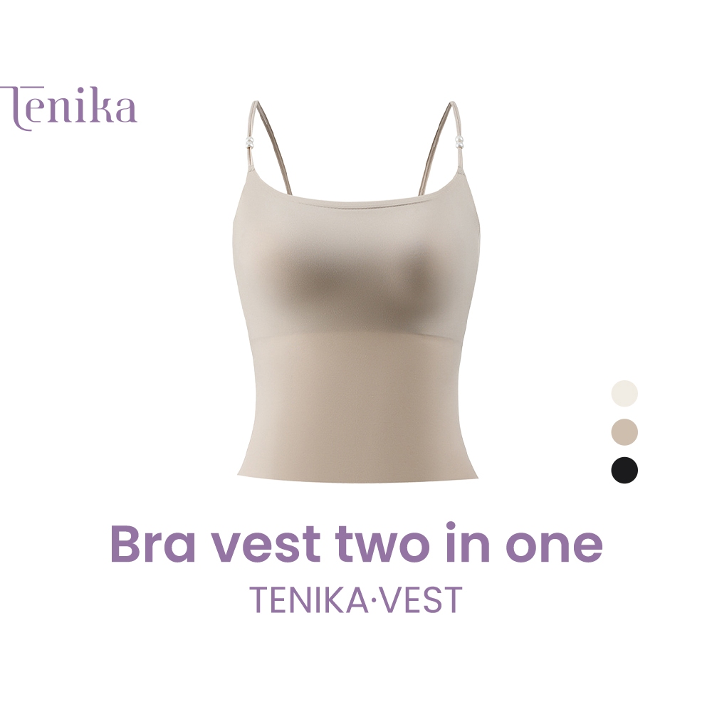 TENIKA สายเดี่ยวผู้หญิง เย็นสบาย ระบายความร้อนดี สายบ่าปรับได้  บราในตัว VES-022