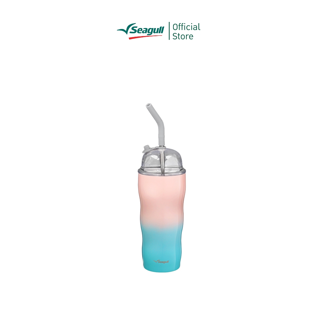 Seagull แก้วน้ำสุญญากาศ ไอศกรีม ขนาด 0.5 ลิตร (ชมพู-ฟ้า) Ice Cream Vacuum Mug แก้วเก็บความเย็น แก้วน้ำเก็บความเย็น