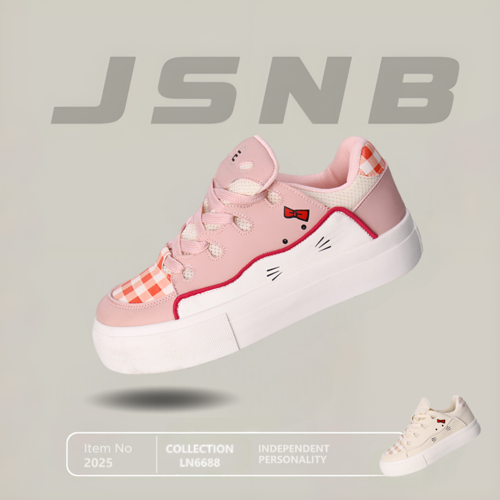 JSNB ส่งฟรี รองเท้าผู้หญิง พร้อมส่ง รองเท้าผ้าใบผู้หญิง ผ้าใบลายน่ารัก พื้นหนานุ่ม น้ำหนักเบา ใส่สบา