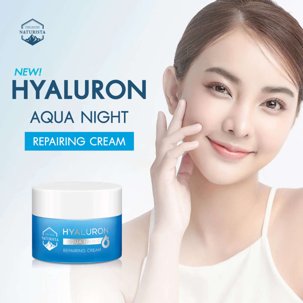 Naturista ครีมบำรุงผิว ล็อคความชุ่มชื้น ผิวอิ่มฟู ซ่อมแซมผิวยามค่ำคืน Hyaluron Aqua Night Cream 30ml thumbnail 6