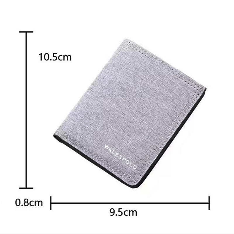 กระเป๋าสตางค์ผ้าแคนวาสบางเฉียบอินเทรนด์สําหรับผู้ชาย - กระเป๋าใส่บัตรแบบพับสั้นบางสําหรับนักเรียนและเยาวชน - รูปที่ 2